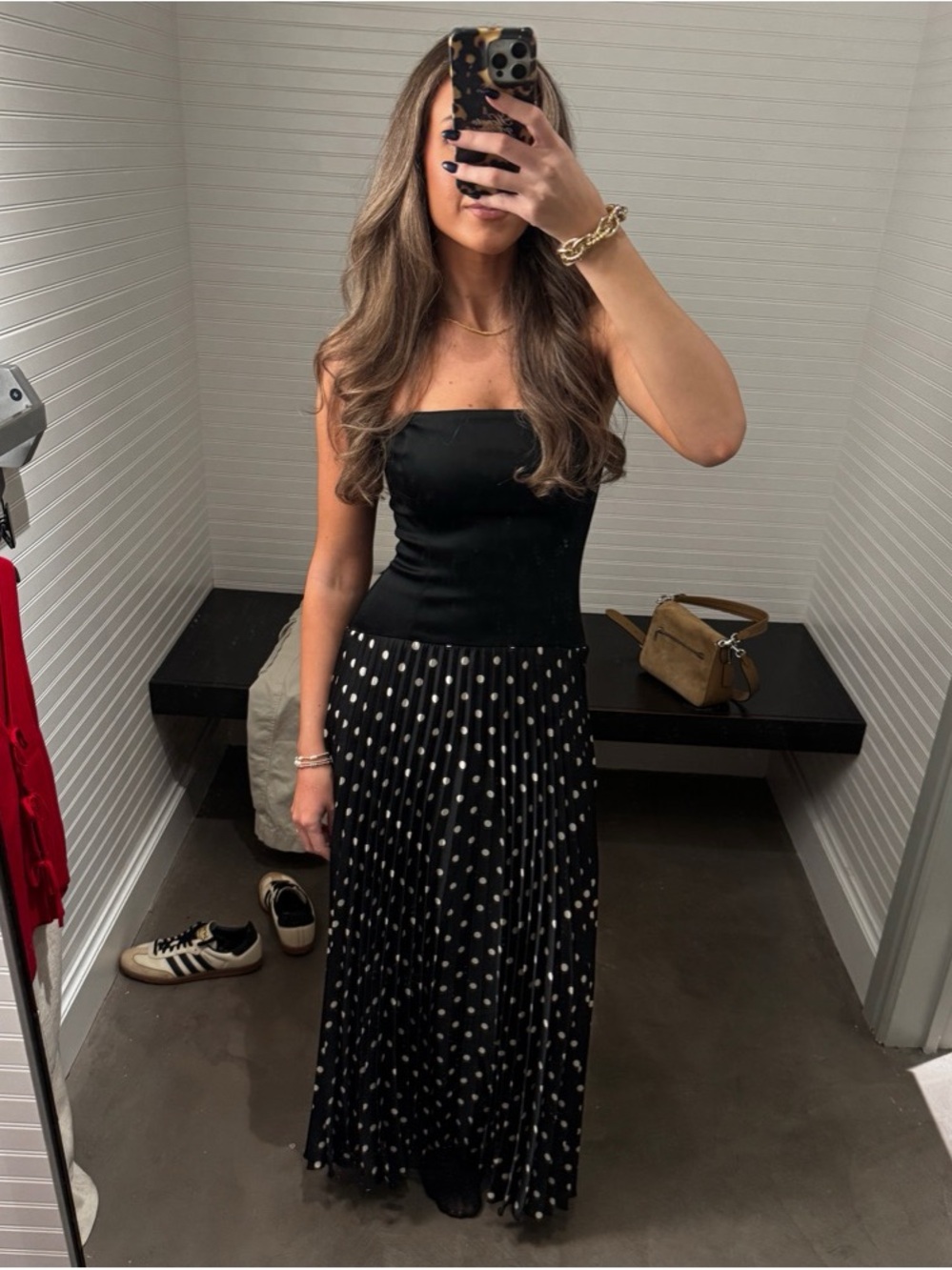 Abercrombie & Fitch Black Polka-Dot Maxi Dress